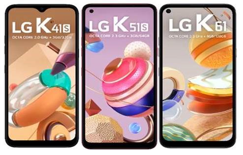 Novos telefones LG da Série K