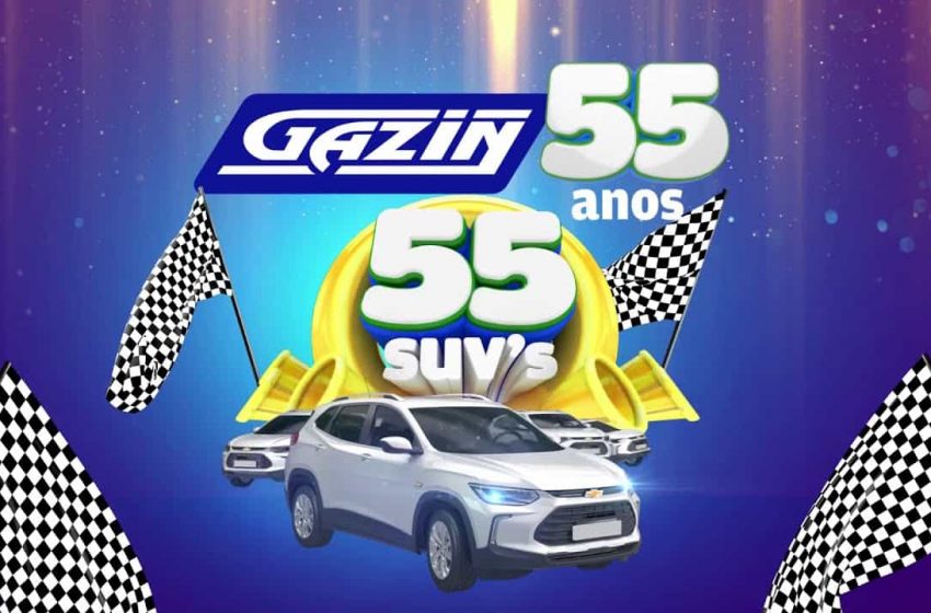 Grupo Gazin completa 55 anos com sorteios de 55 SUVs