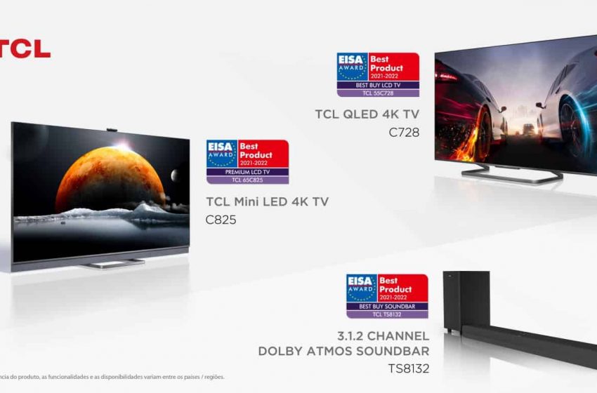  TCL ganha três prêmios EISA 2021-2022, incluindo TV LCD premium