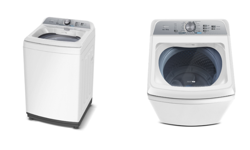 Midea complementa linha de lavanderia com máquina de lavar branca