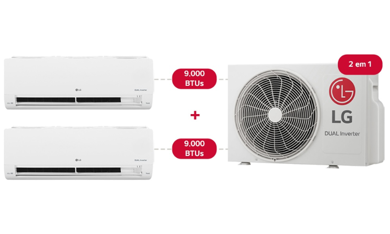 LG lança conjunto de ar-condicionado Bi-Split Frio com Inteligência Artificial embarcada para climatização de dois ambientes
