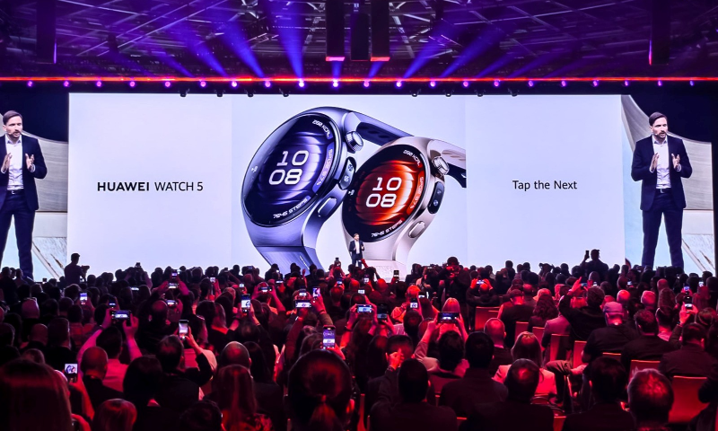 Evento de lançamento de novos produtos da Huawei, em Berlim.